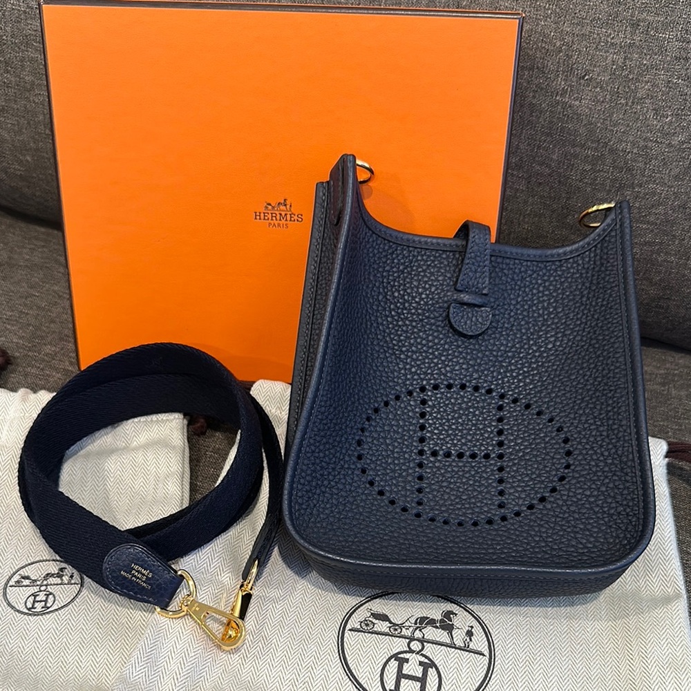 Hermès Evelyne TPM 16 Indigo Blue